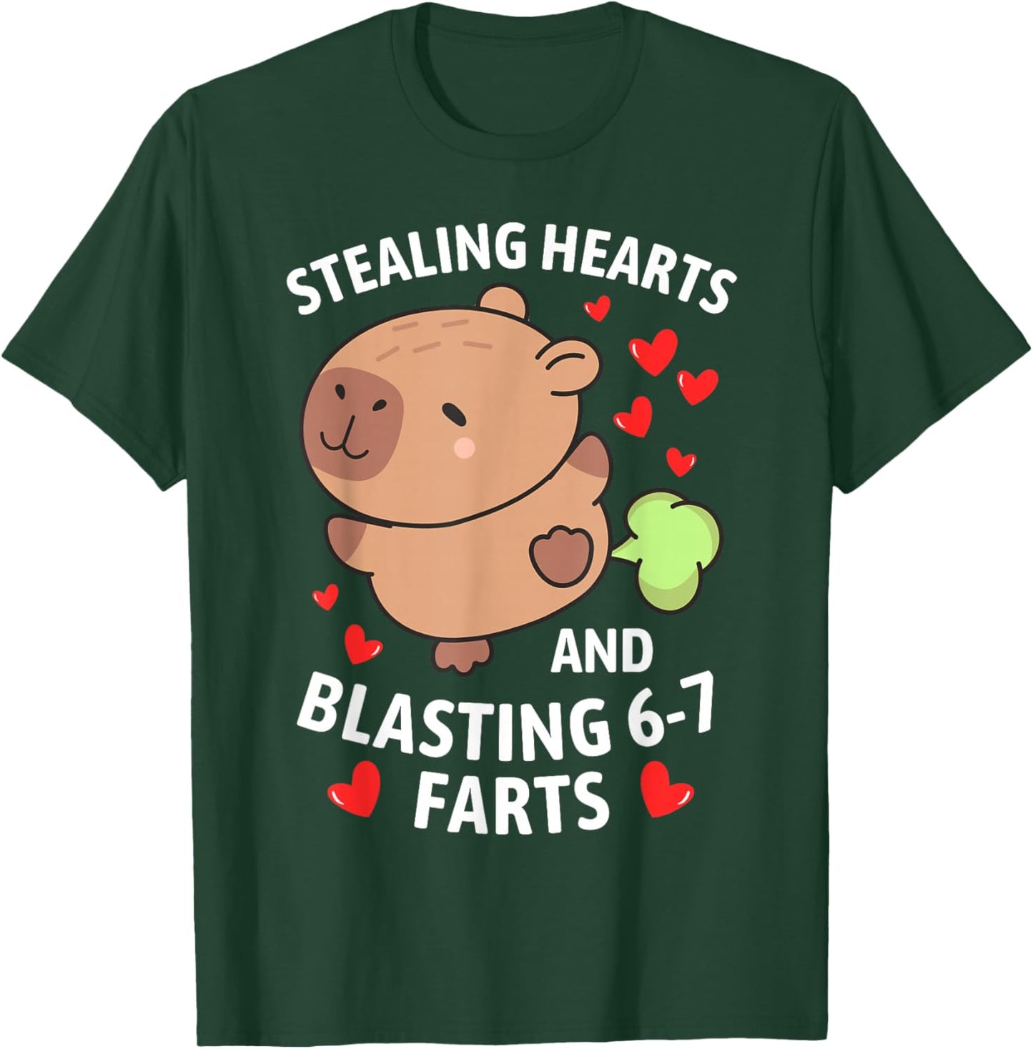 67 Meme Stealing Hearts Valentine's Day Capybara Kids Boys T-Shirt - T-Shirt | Forest