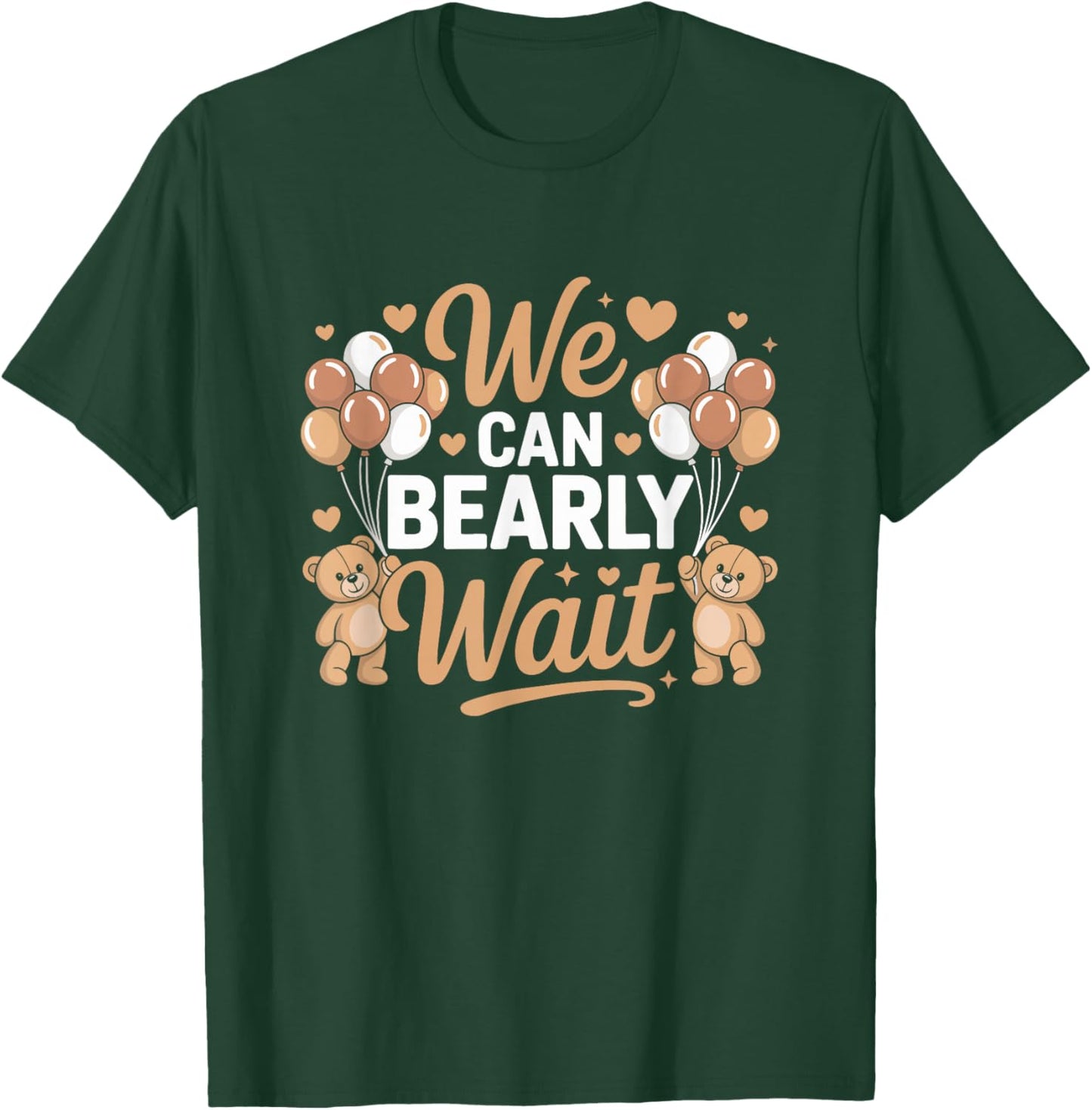 We Can Bearly Wait Gender Reveal Baby Shower Family Matching T-Shirt - T-Shirt | Forest