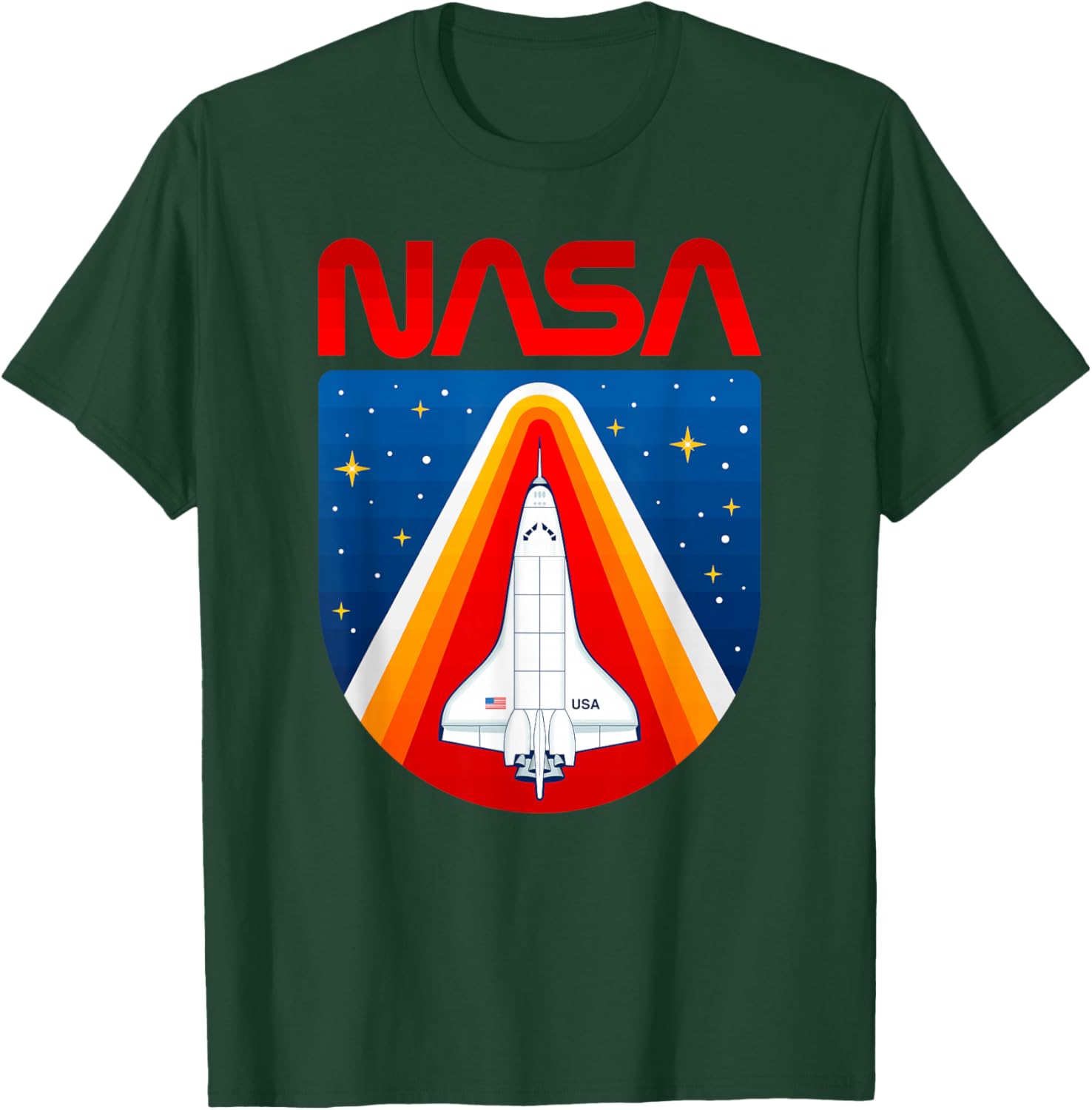 NASA Worm Logo Space Shuttle Program Launch Astronaut Moon T-Shirt - T-Shirt | Forest