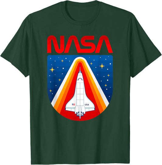 NASA Worm Logo Space Shuttle Program Launch Astronaut Moon T-Shirt - T-Shirt | Forest