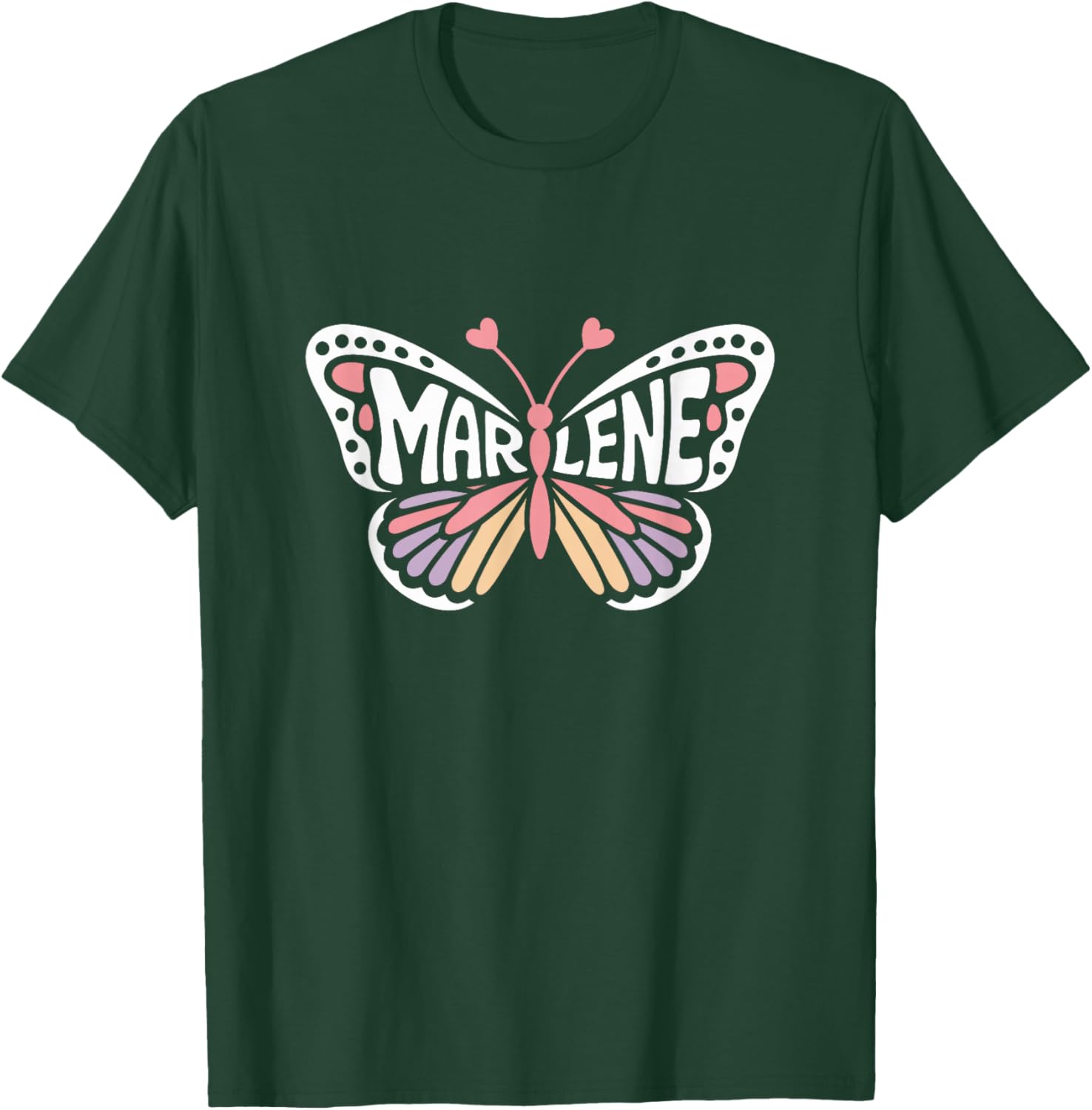 Marlene Butterfly - Personalized Cute Name Word Art T-Shirt - T-Shirt | Forest