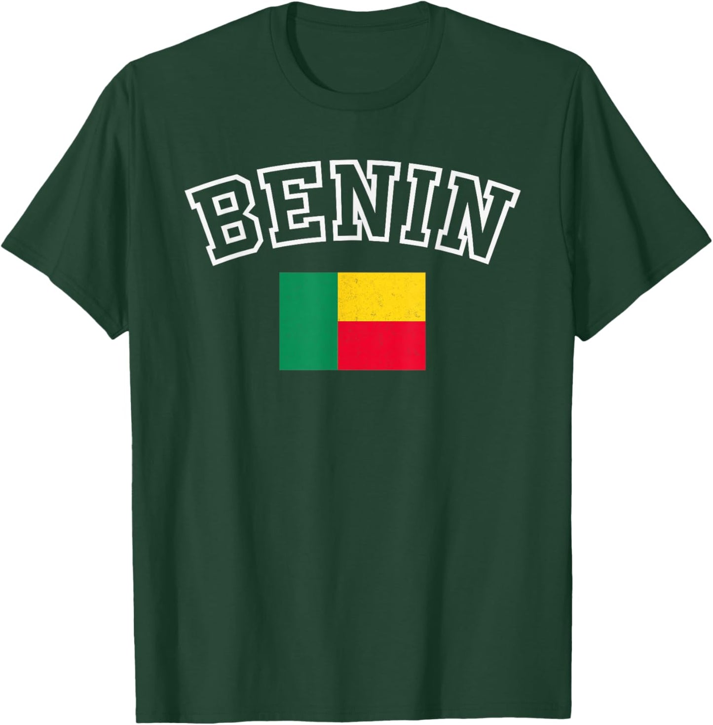 Benin Flag Vintage Distressed Retro Heritage Design T-Shirt - T-Shirt | Forest