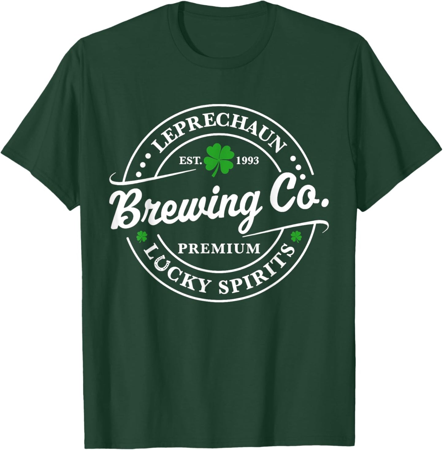 Leprechaun Lucky Spirits Brewing Shamrock St. Patrick's Day T-Shirt - T-Shirt | Forest
