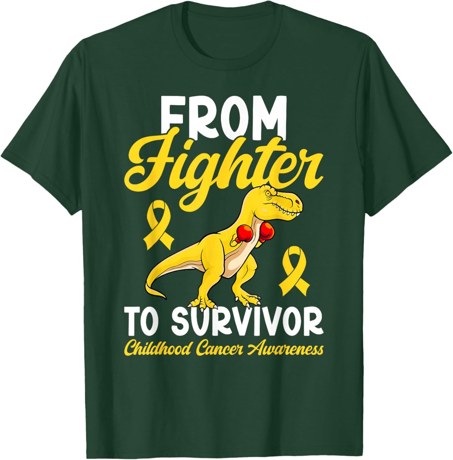 Proud Childhood Cancer Survivor Childhood Cancer Awareness T-Shirt - T-Shirt | Forest