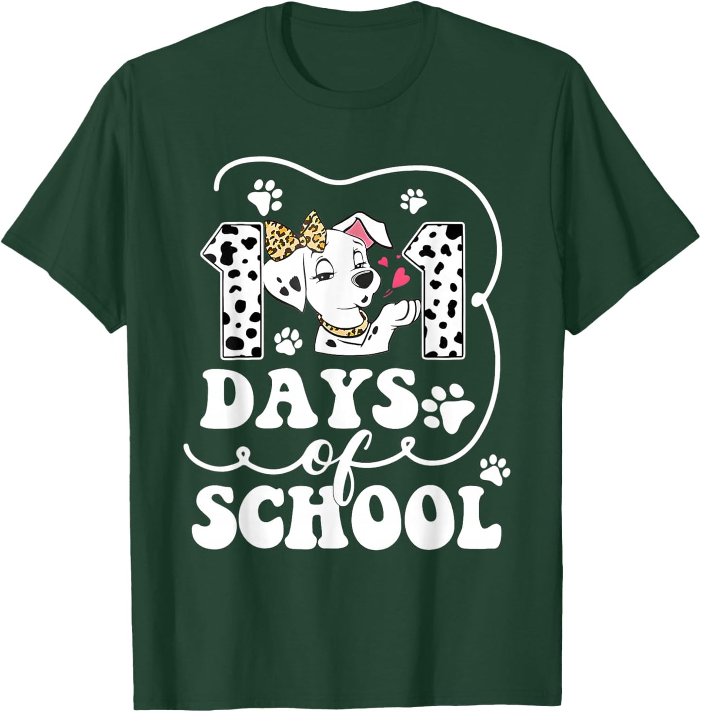 Happy 101 Days School Cute Dog 100 Days Smarter Student Kids T-Shirt - T-Shirt | Forest