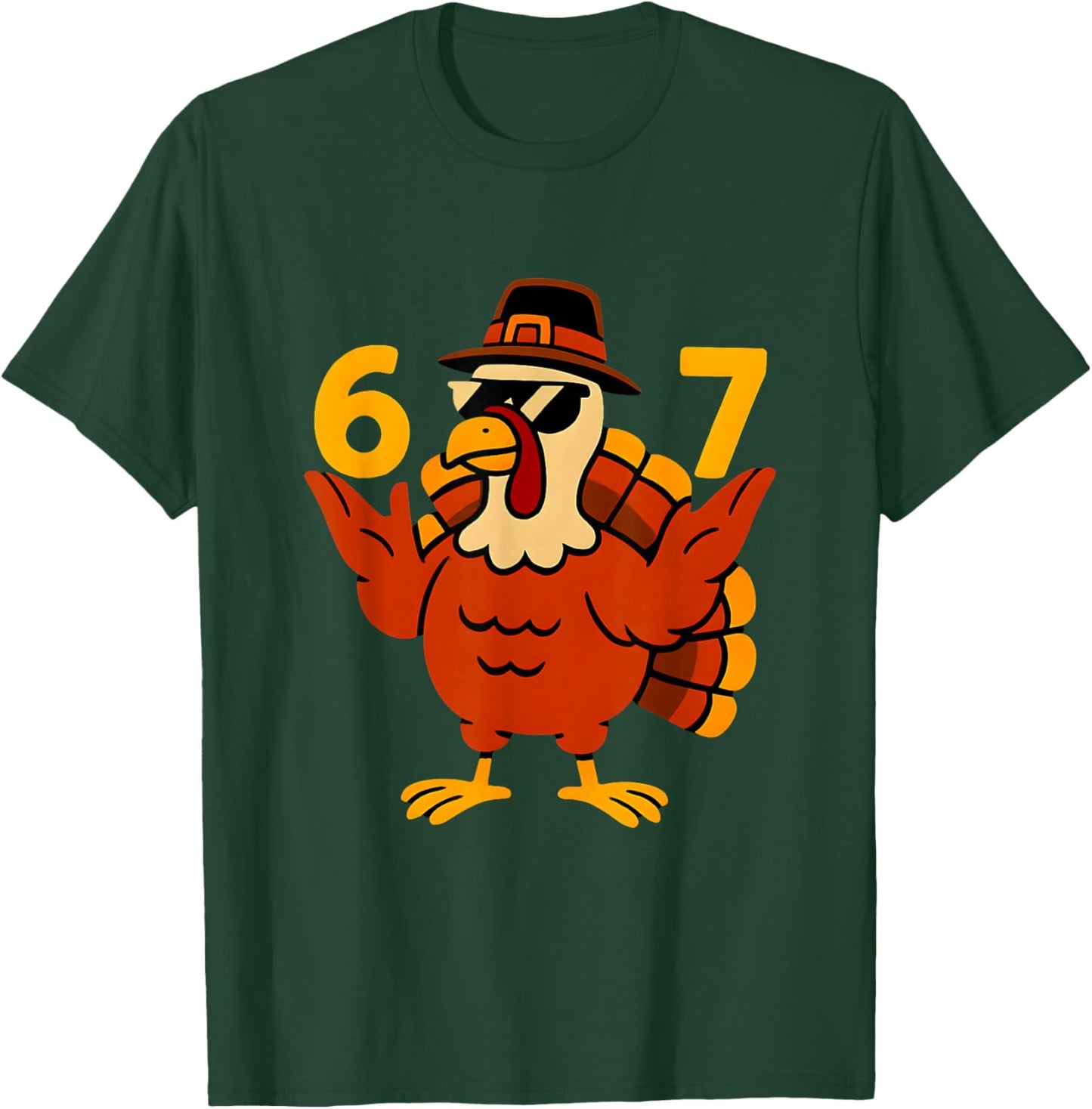 67 Meme Thanksgiving Turkey Hands 6-7 Brainrot Six Seven T-Shirt - T-Shirt | Forest