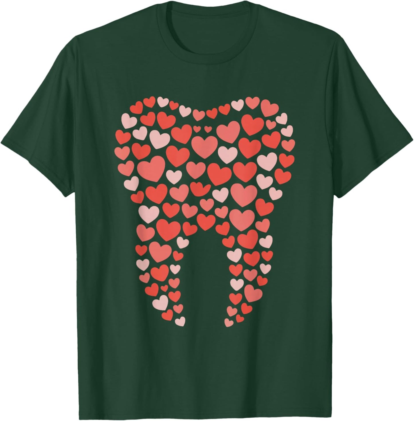 Tooth Dentist Dental Hygienist Valentines Day Dentistry T-Shirt - T-Shirt | Forest