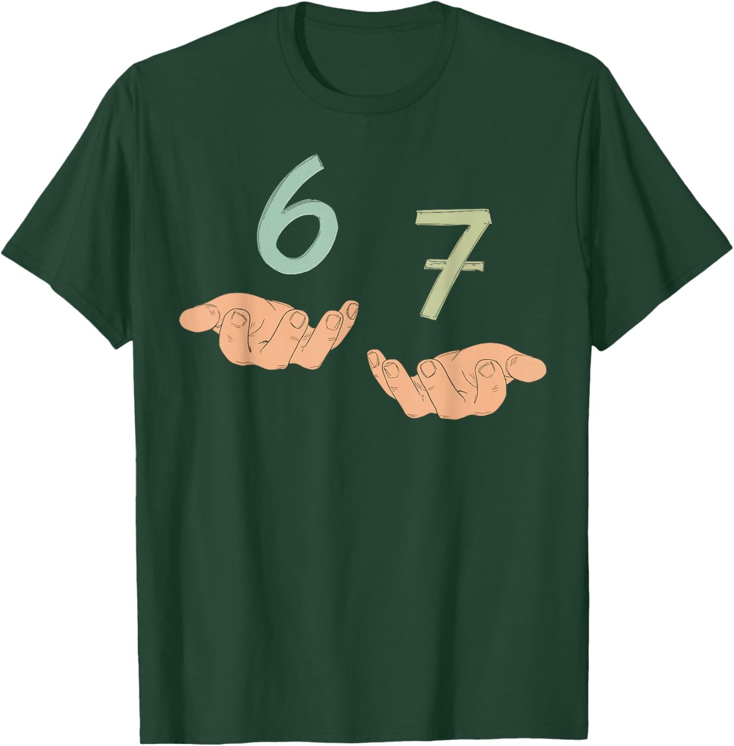 Funny Hands 67 Meme Six Seven Gen Alpha Slang T-Shirt - T-Shirt | Forest