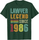Lawyer Legend 1986 40 Years Court 40th Birthday Lawyer T-Shirt - T-Shirt | Forest