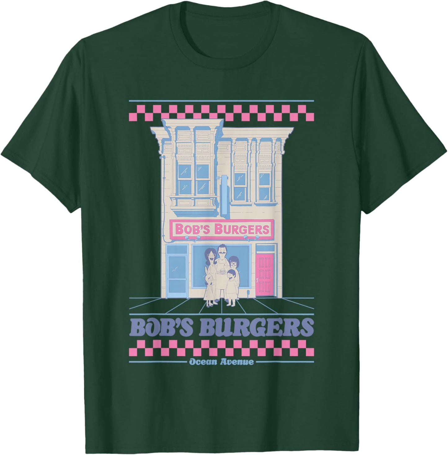 Bob's Burgers Restaurant Ocean Avenue Building T-Shirt - T-Shirt | Forest