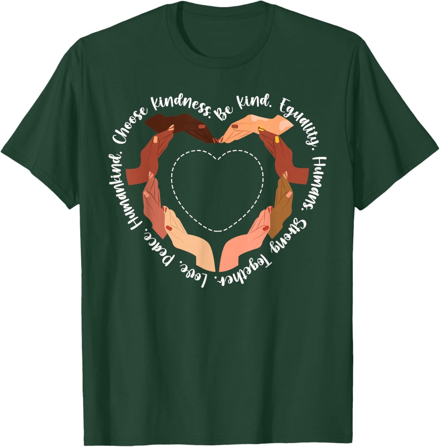Melanated Melanin Shades Hands Heart Black History Month BLM T-Shirt - T-Shirt | Forest
