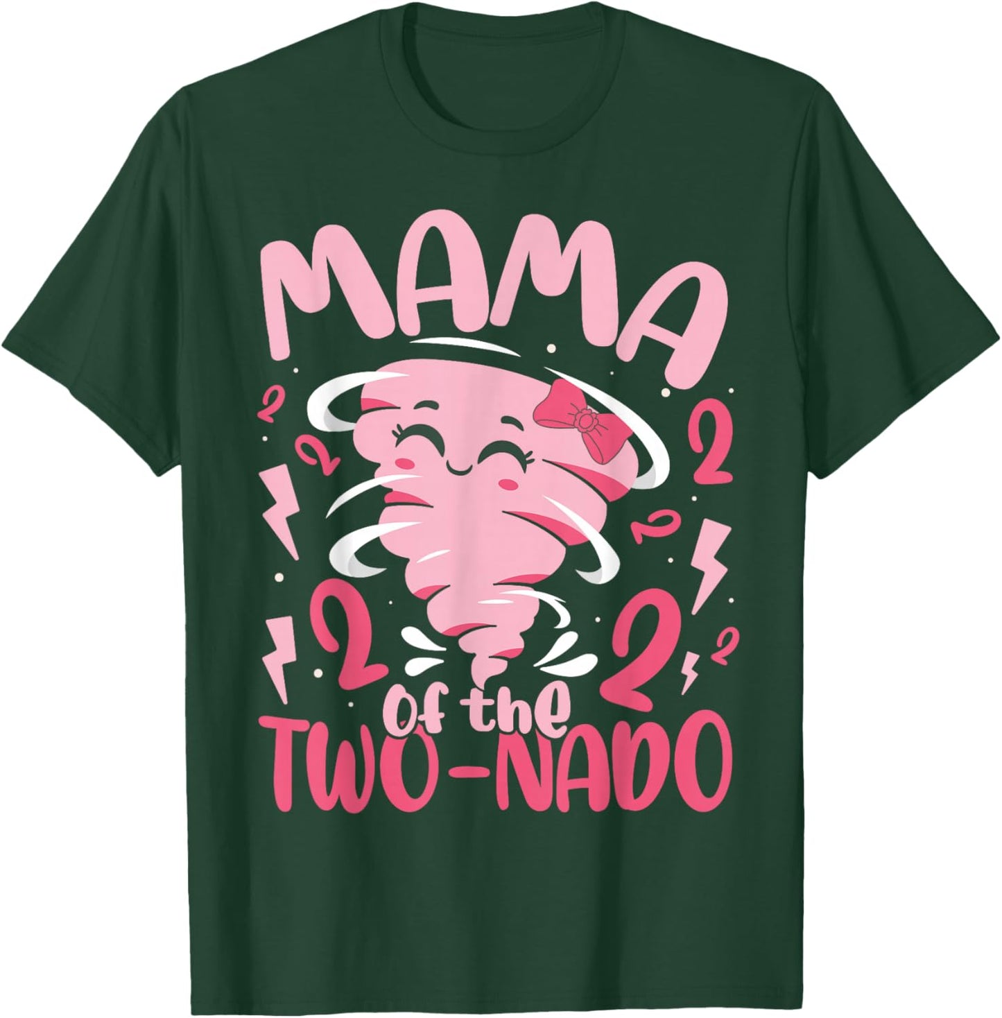 Mama of The Two-nado Tornado Themed 2nd Birthday Party Kids T-Shirt - T-Shirt | Forest