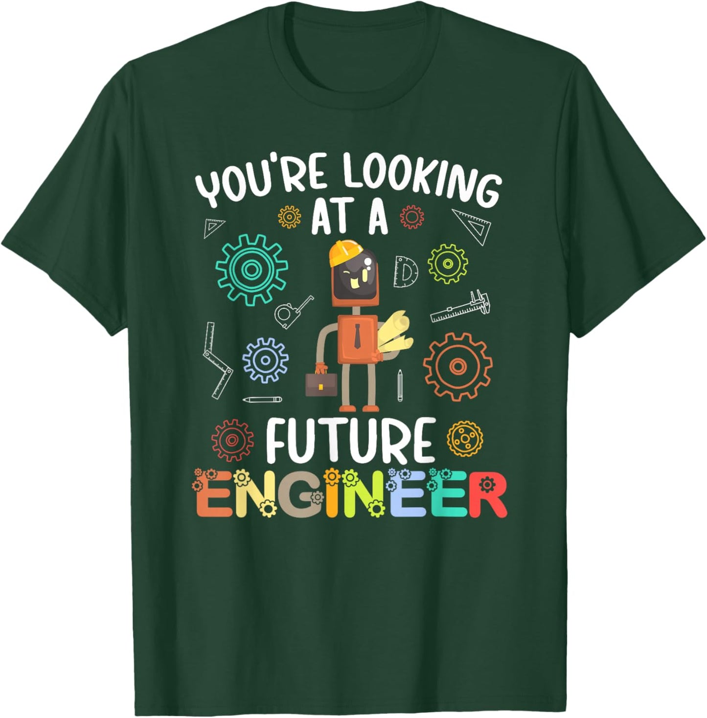 Funny Future Engineer Boy Robotics Engineering Robot T-Shirt - T-Shirt | Forest