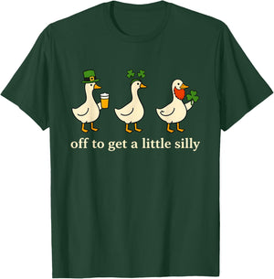 Off to Get A Little Silly Goose Lucky Irish St Patricks Day T-Shirt - T-Shirt | Forest