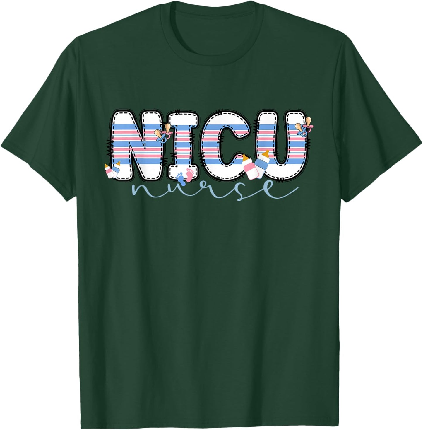 NICU Nurse Baby Blanket Neonatal Intensive Care Unit Nursing T-Shirt - T-Shirt | Forest