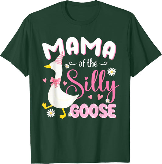 Silly Mama Goose Mama 1st Birthday Family Matching Party T-Shirt - T-Shirt | Forest