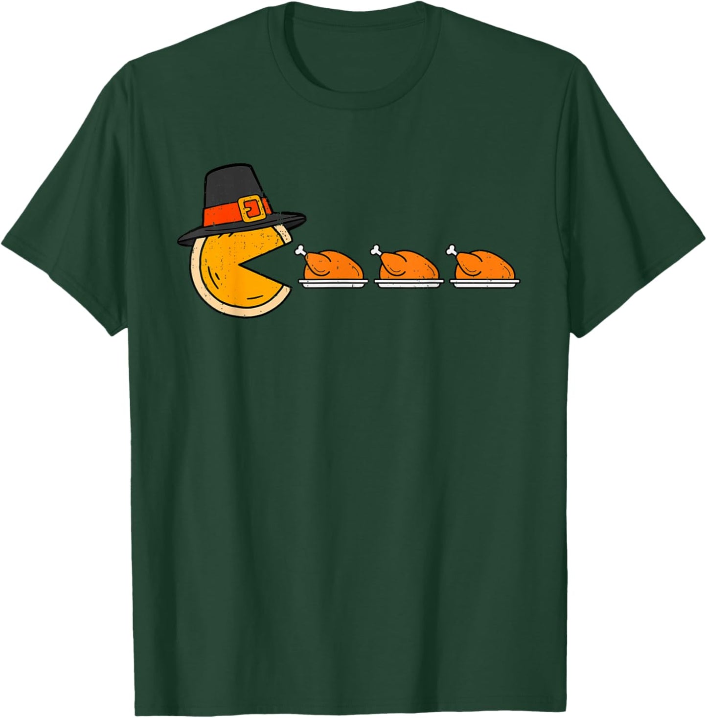 Funny Video Game Eating Turkey Thanksgiving Gamer Boys Kids T-Shirt - T-Shirt | Forest