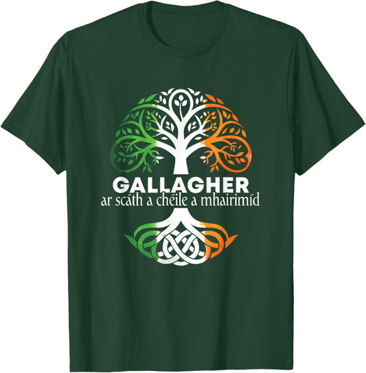Gallagher Irish Family Name Celtic Irish Roots T-Shirt - T-Shirt | Forest