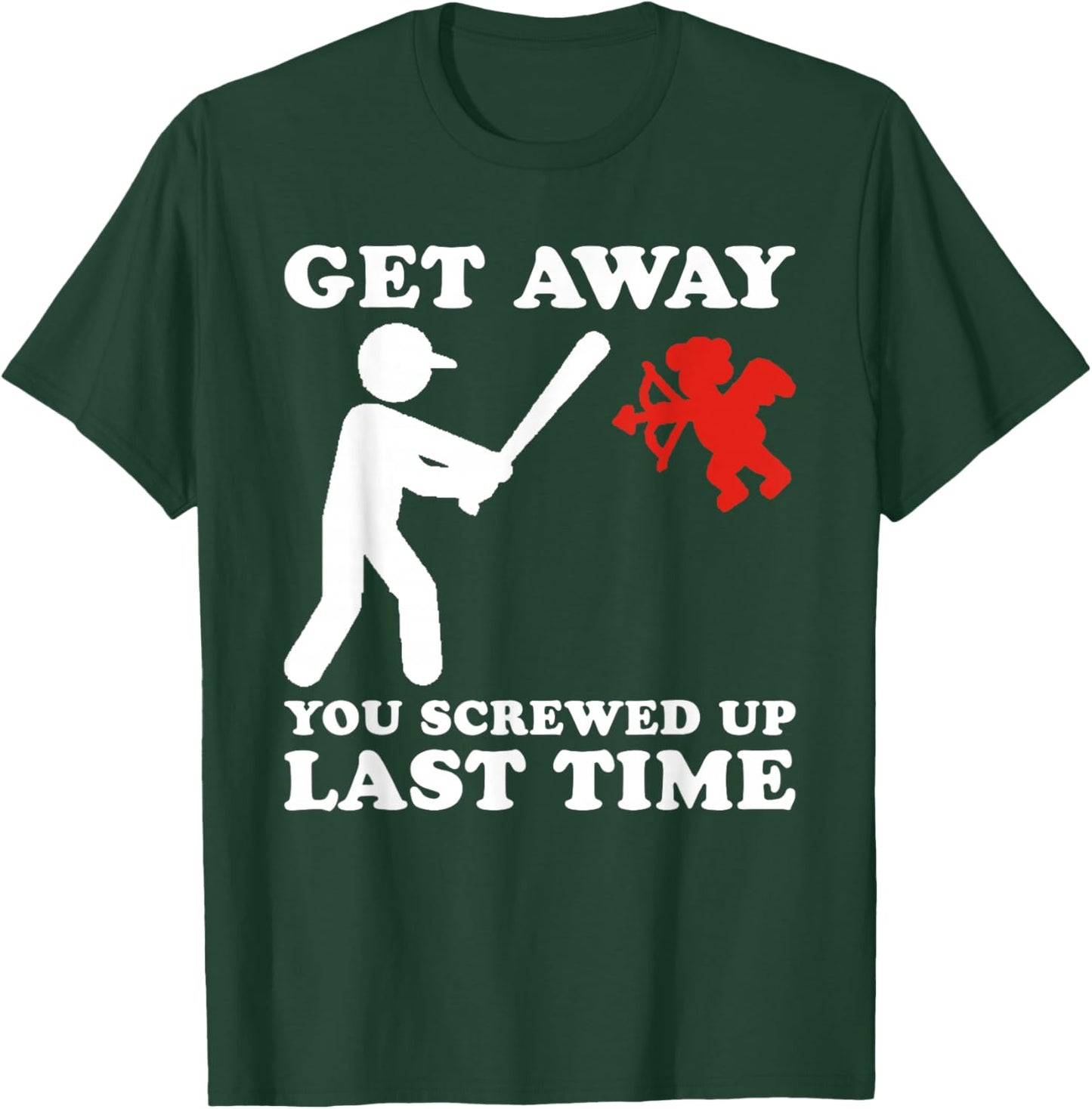 Funny Baseball Anti Valentine Humor Cupid Joke Men Women T-Shirt - T-Shirt | Forest