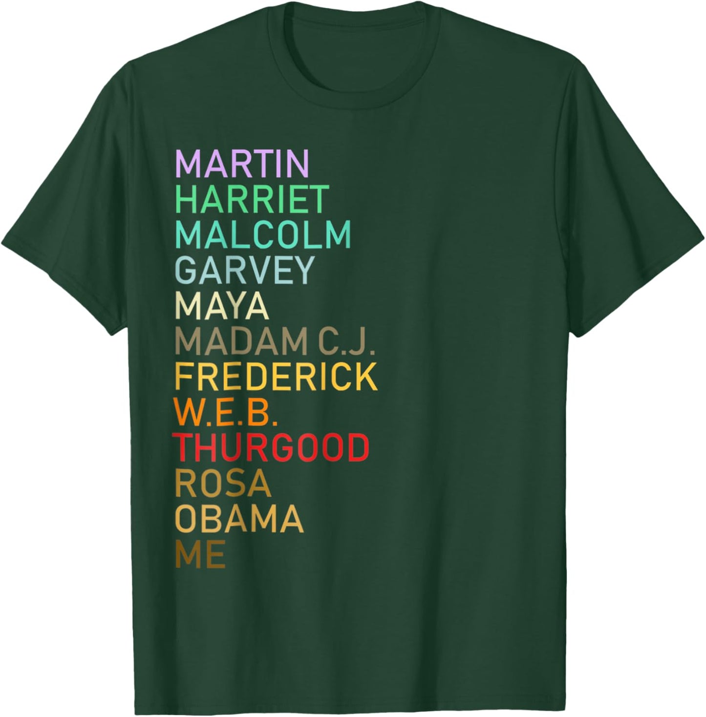 Black History Month Black Leader's Graphic Design T-Shirt - T-Shirt | Forest