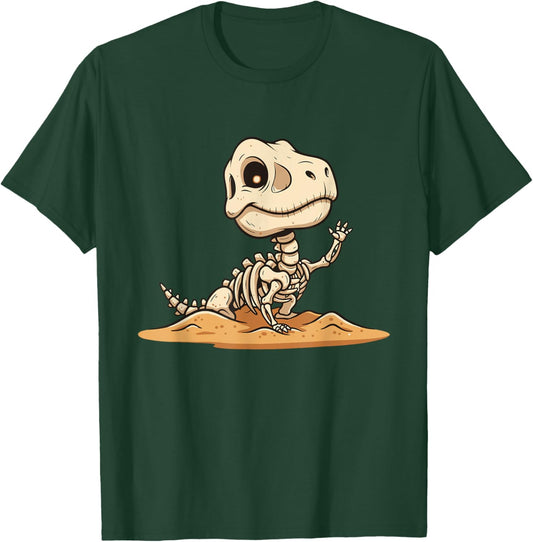 Adorable T Rex Dinosaur Skeleton Fossil T-Shirt - T-Shirt | Forest