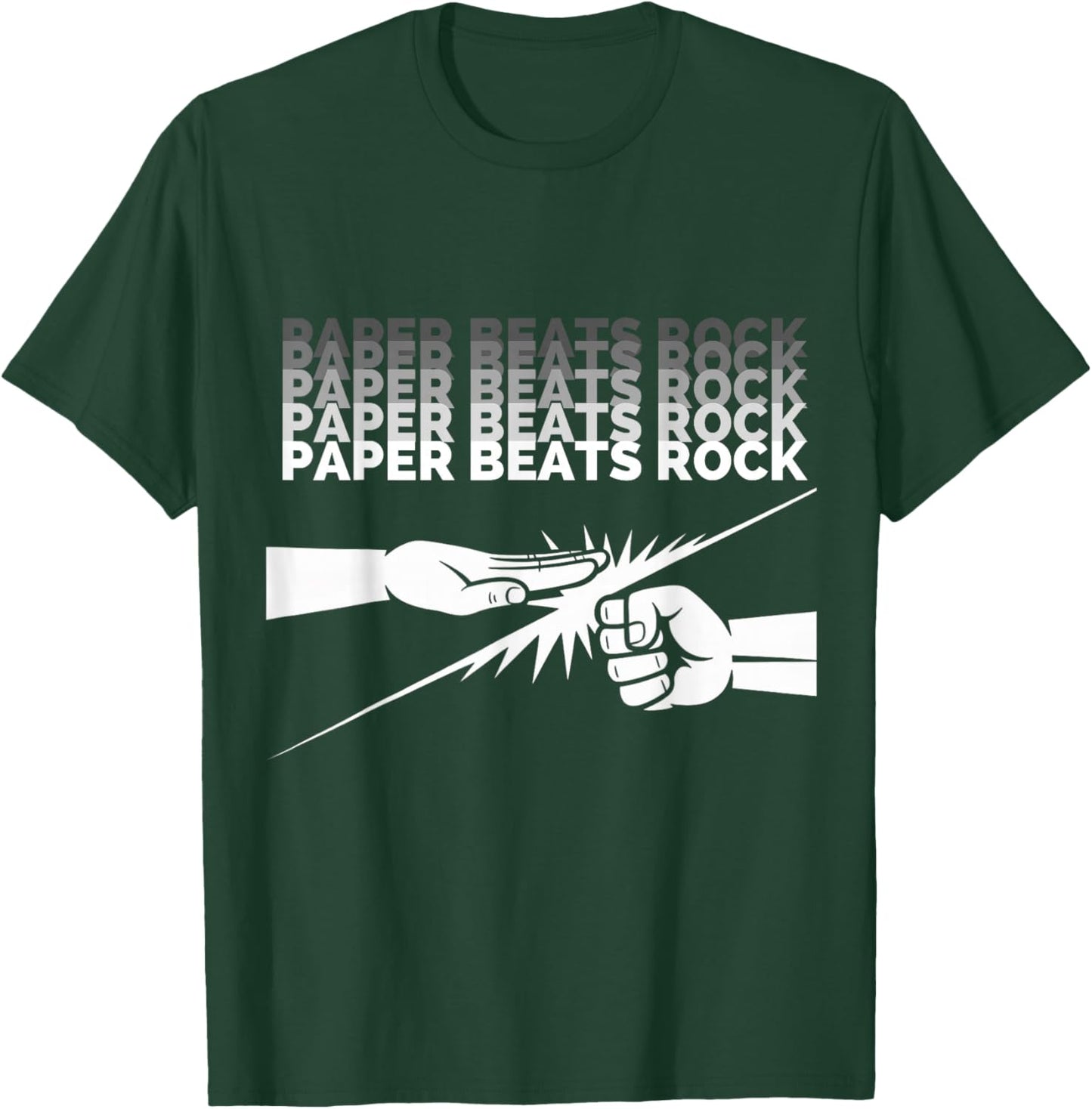Funny Paper Beats Rock Saying Humor Retro Gaming Style T-Shirt - T-Shirt | Forest
