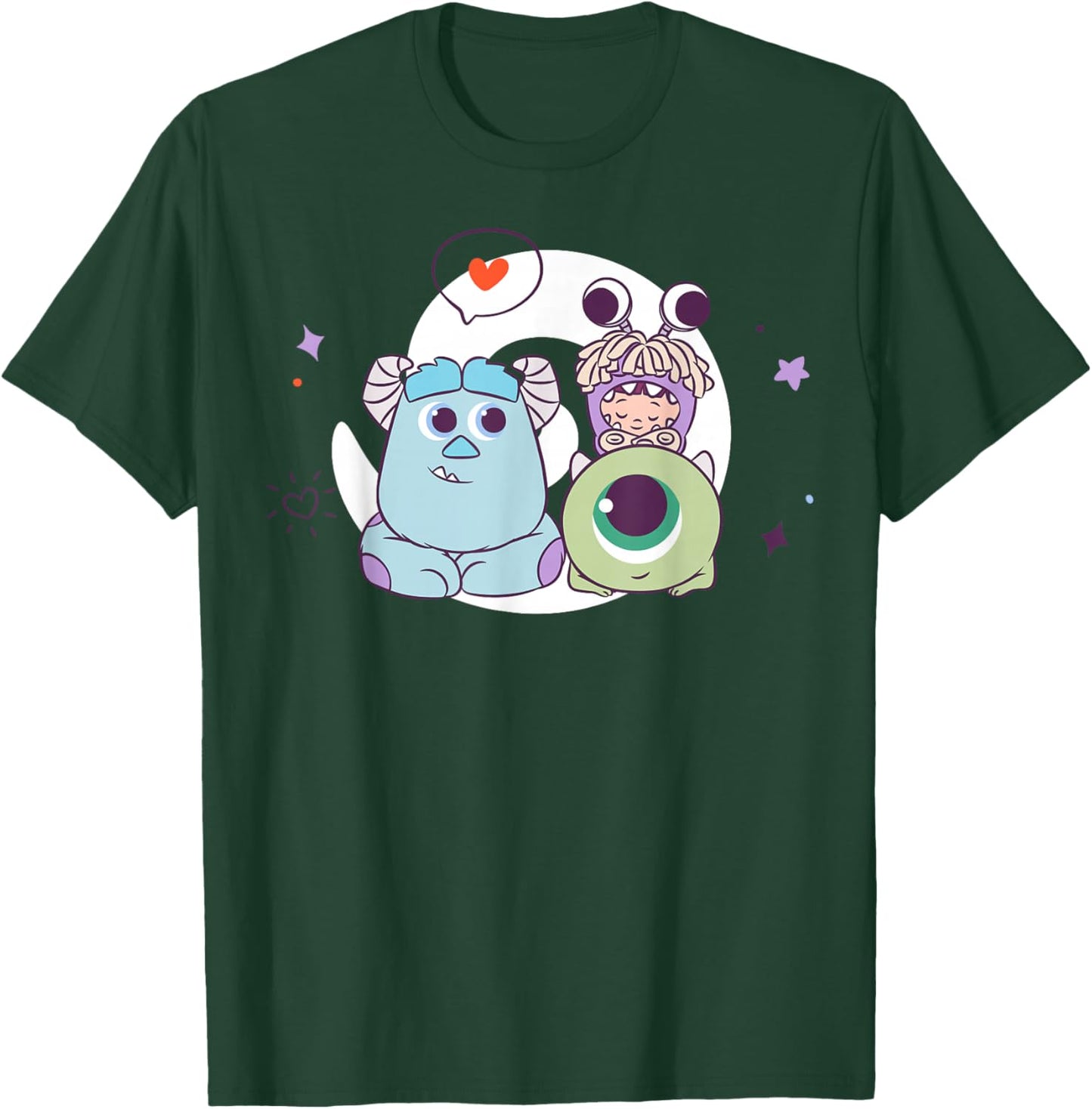 Disney Pixar Monsters Inc Sully Mike and Boo Cute Chibi T-Shirt - T-Shirt | Forest