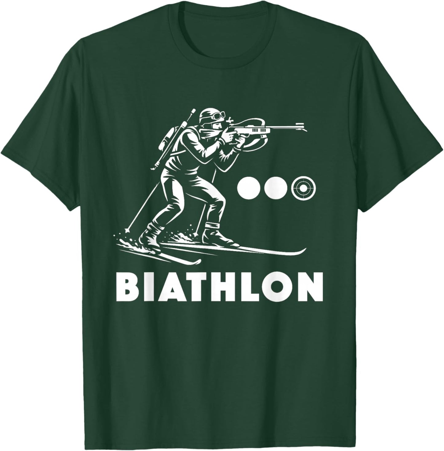 Biathlon Winter Sports Cross Country Skiing Biathlete Design T-Shirt - T-Shirt | Forest