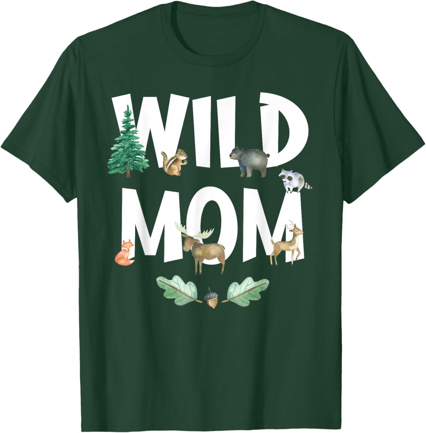 Wild Mom 1st Birthday Family Wild B-Day Woodland Animal T-Shirt - T-Shirt | Forest