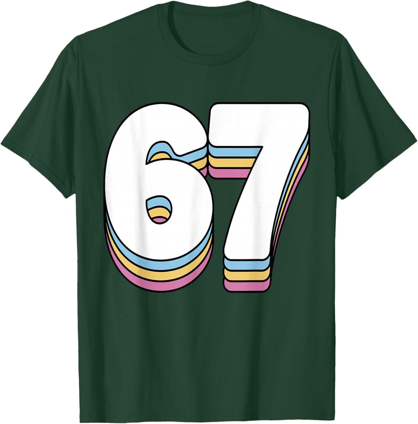 Funny 6 7 Meme Six Seven Gen Alpha Slang 67 T-Shirt - T-Shirt | Forest