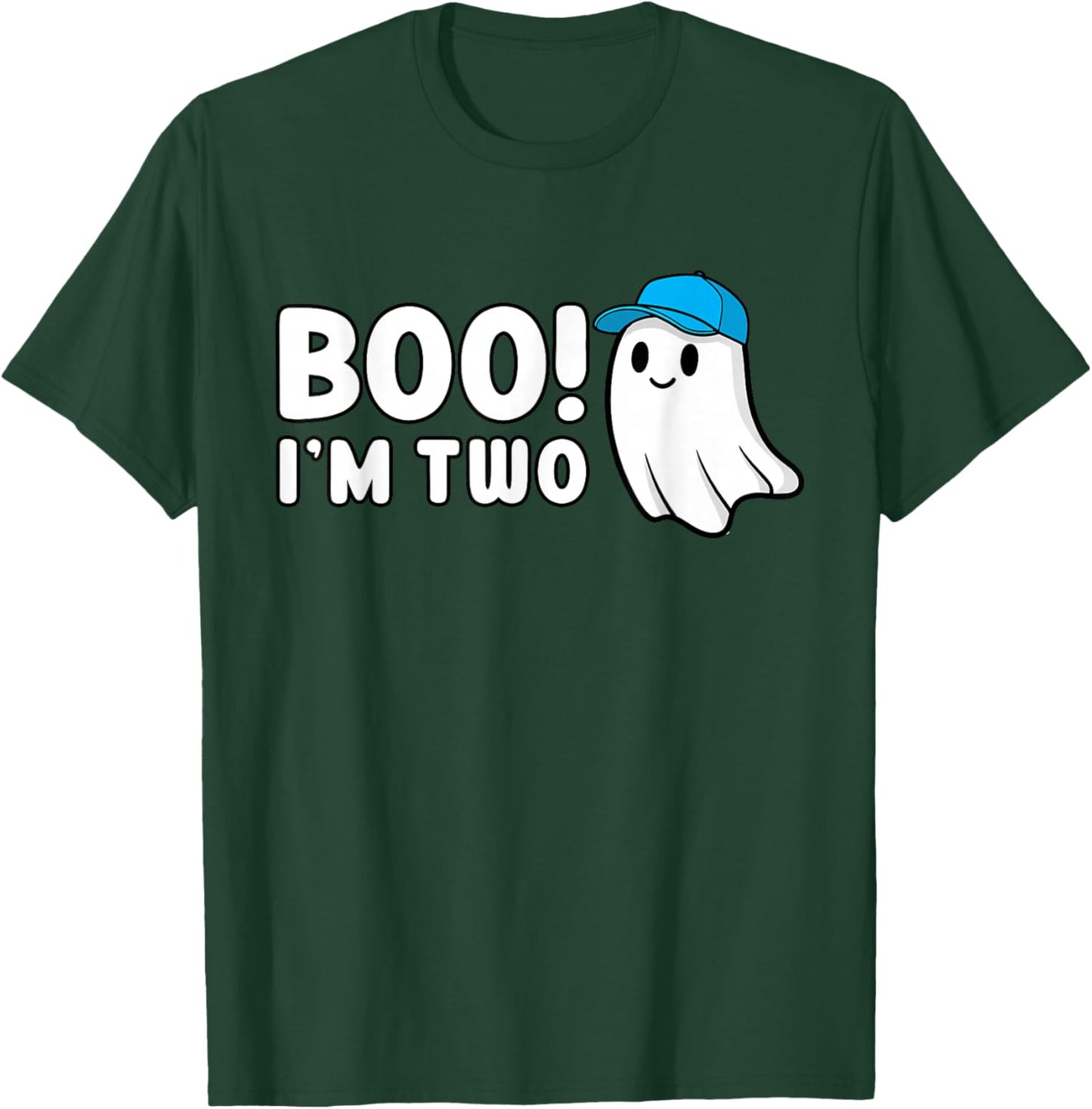 Boo Im Two 2nd Birthday 2 Year Old Boy Ghost Cute Halloween T-Shirt - T-Shirt | Forest