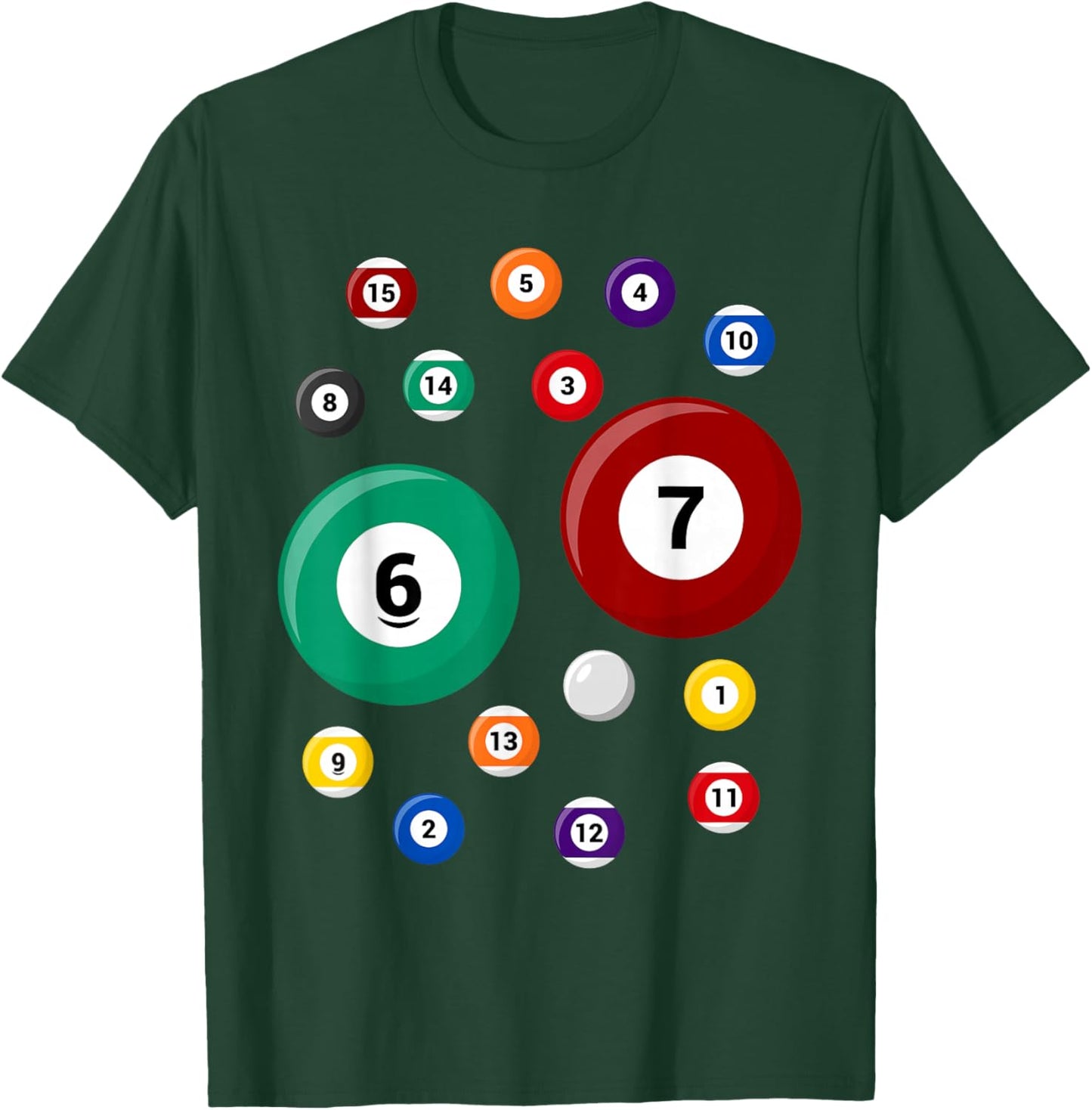 Funny 67 Meme Six Seven Pool Ball Billiard Lover Gen Alpha T-Shirt - T-Shirt | Forest
