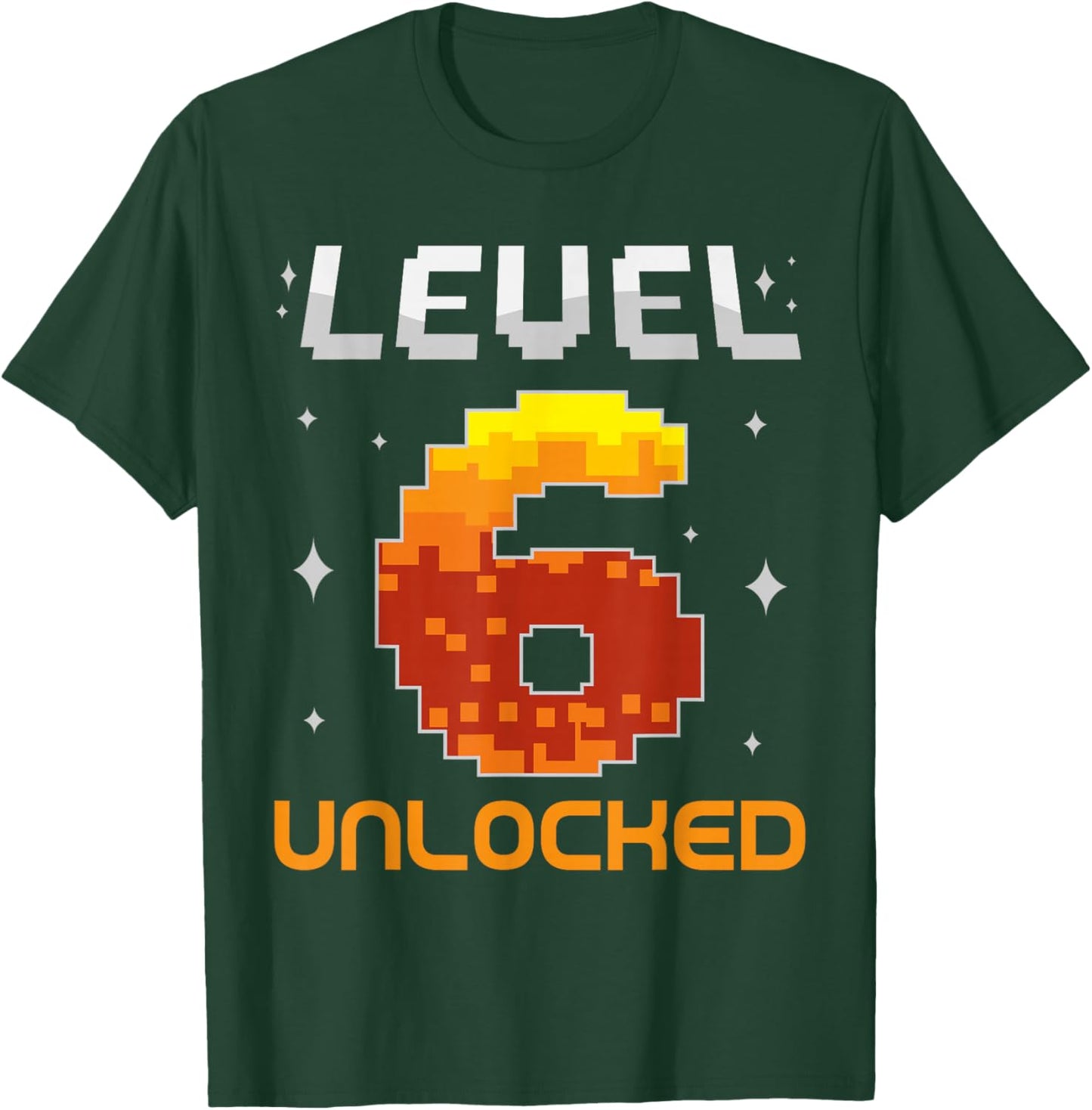 Level 6 Unlocked 6th Birthday Six Years Old Gamer Gaming T-Shirt - T-Shirt | Forest