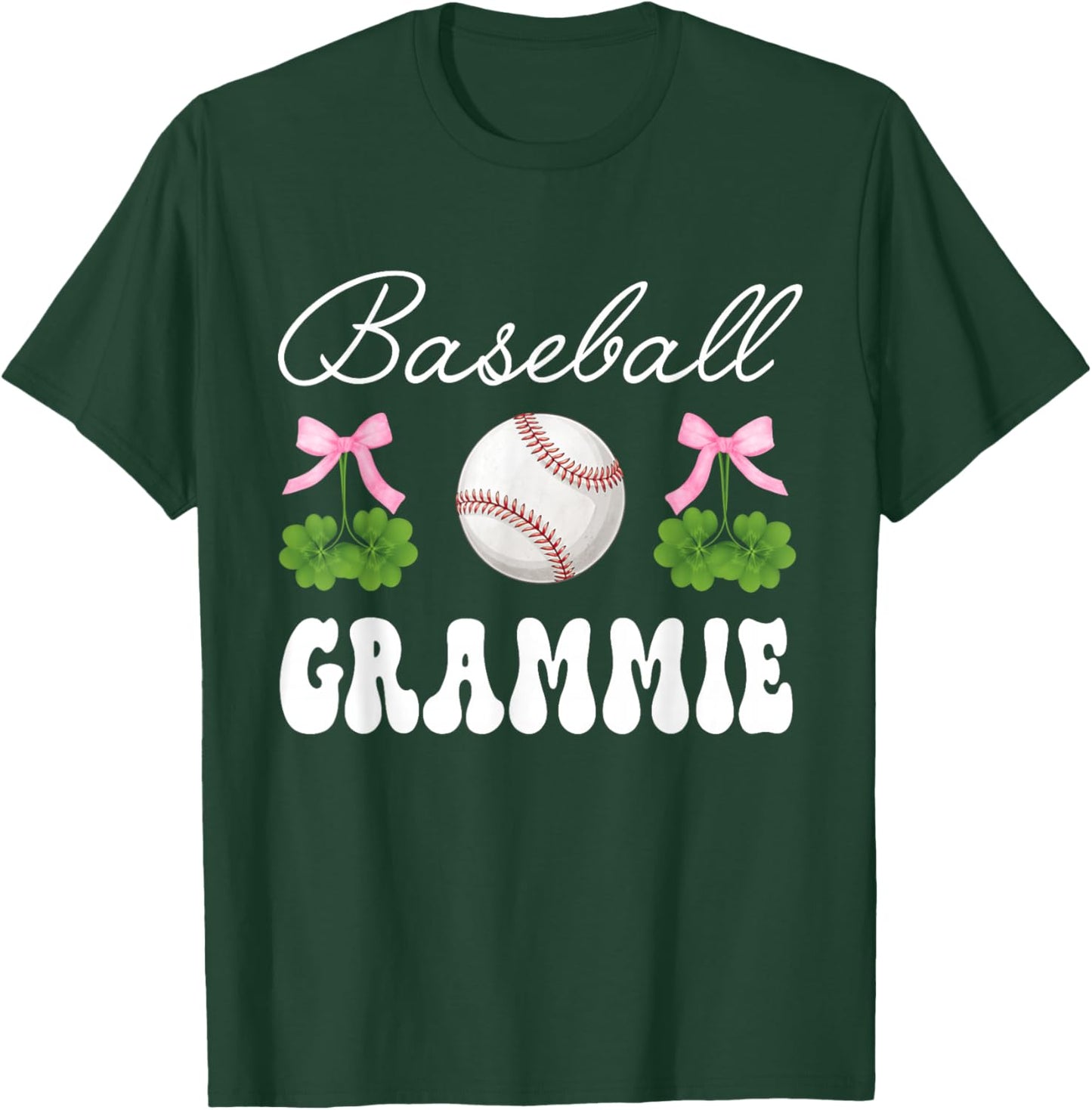 Funny Baseball Grammie Shamrock St Patrick's Day T-Shirt - T-Shirt | Forest
