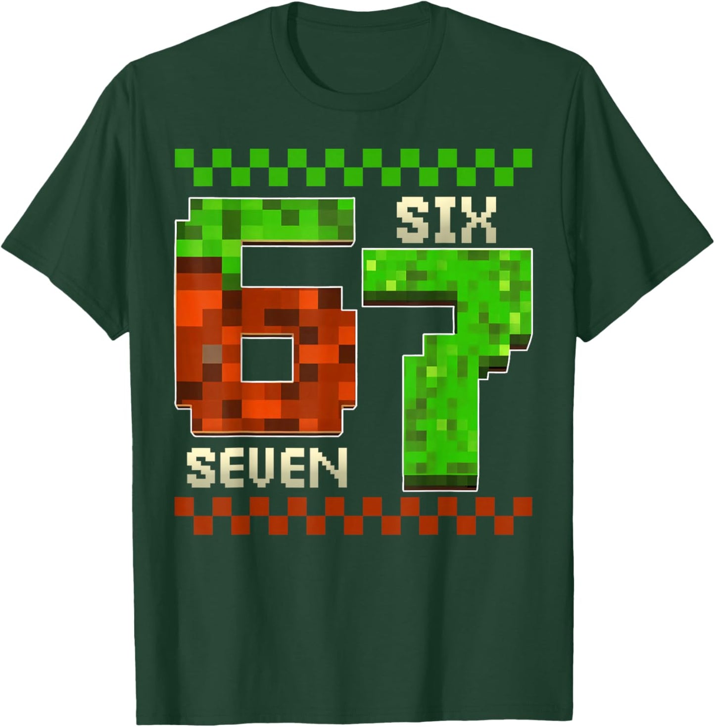 Six Seven Meme Video Gamer Boys Kids 67 Birthday 6-7 T-Shirt - T-Shirt | Forest