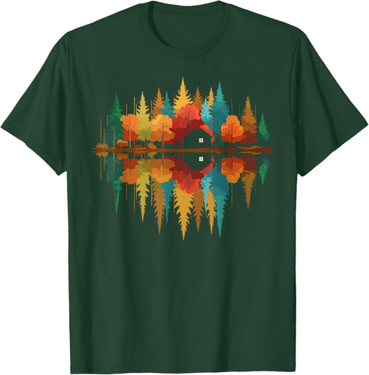Nature Reflection Cabin Men Kids T-Shirt - T-Shirt | Forest