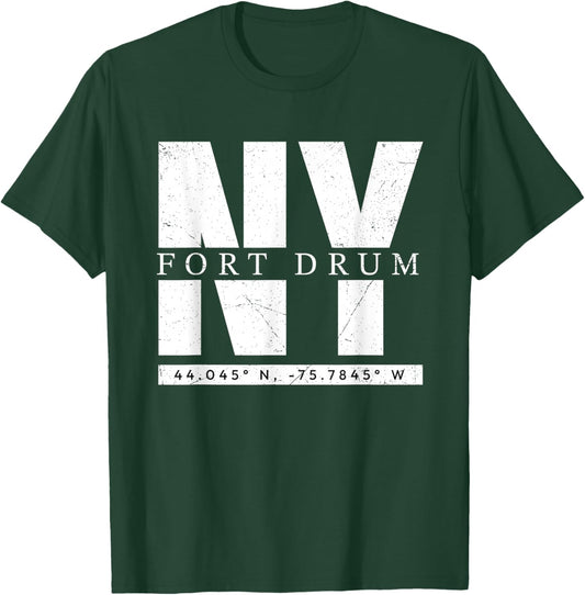 Fort Drum, NY Retro Urban Style Coordinates T-Shirt - T-Shirt | Forest