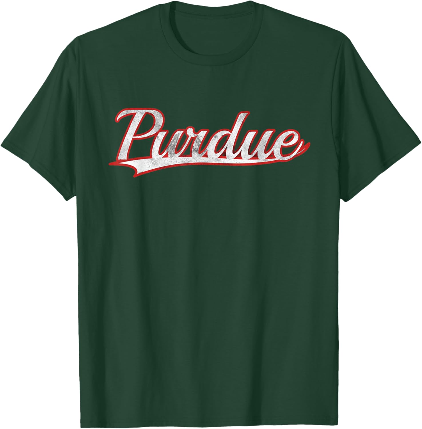Purdue Indiana Vintage Varsity Distressed Throwback Style T-Shirt - T-Shirt | Forest