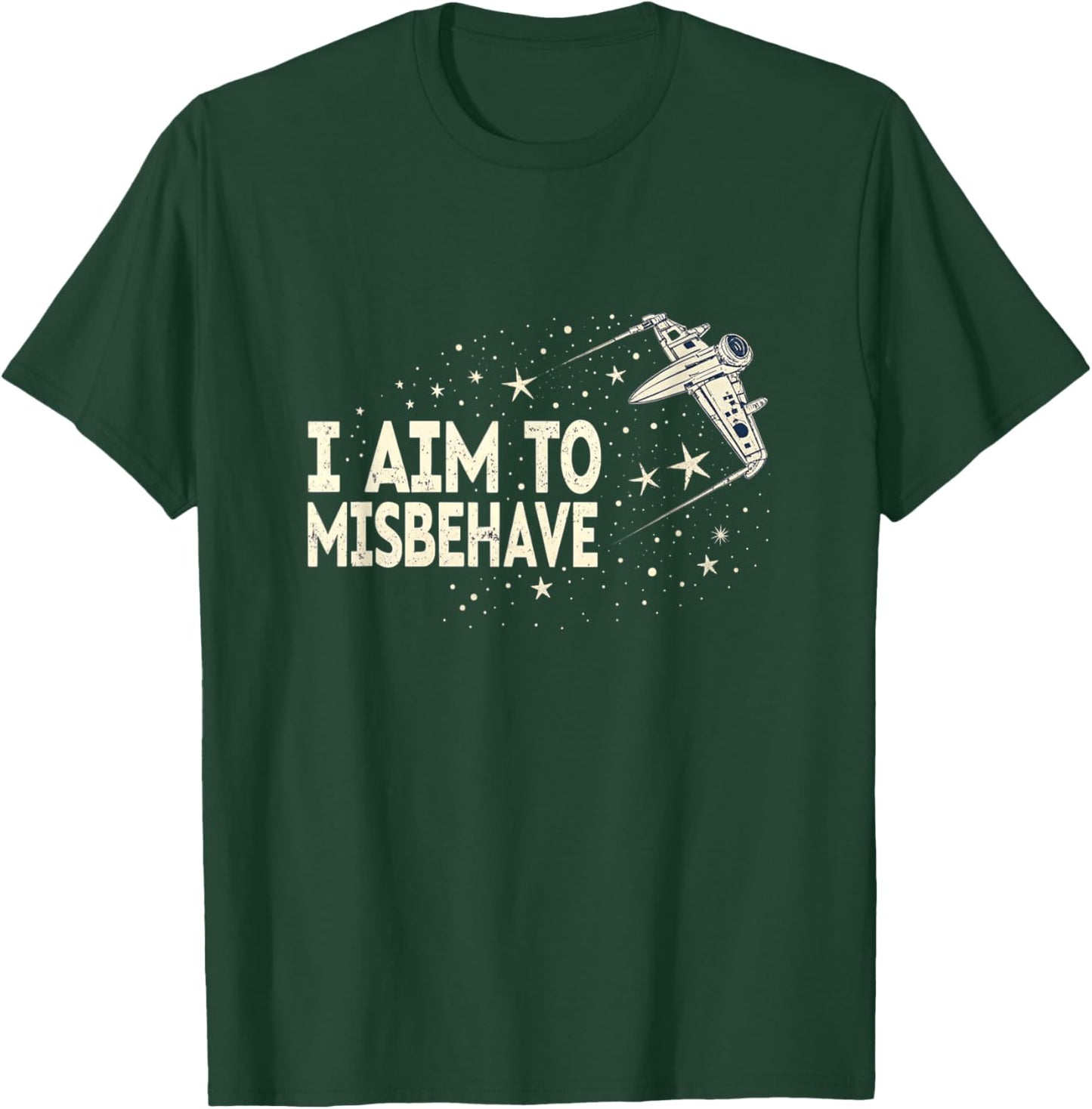 I Aim to Misbehave Retro Space Western Sci Fi Design T-Shirt - T-Shirt | Forest