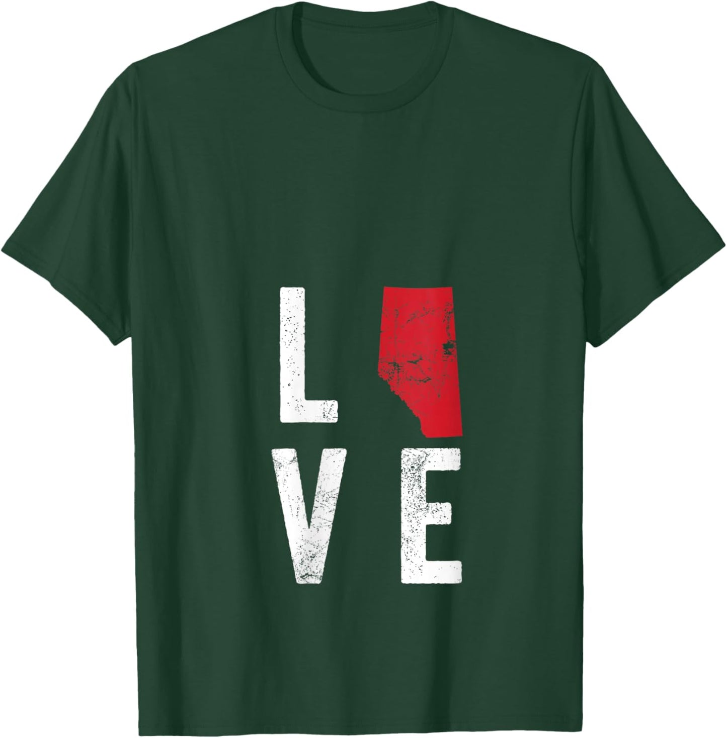 Women's Love Alberta Map America American Independence Day V-Neck T-Shirt - T-Shirt | Forest