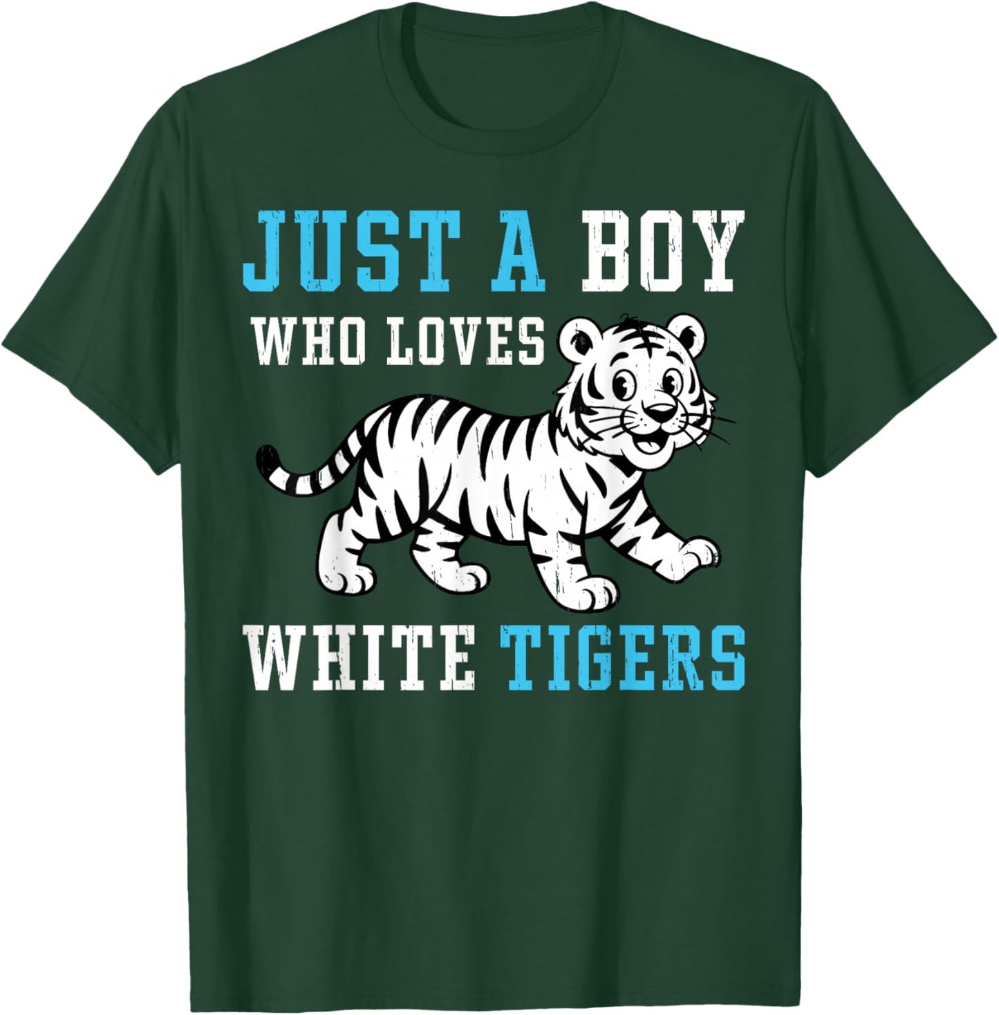 Just A Boy Who Loves White Tigers Big Cat Lover T-Shirt - T-Shirt | Forest