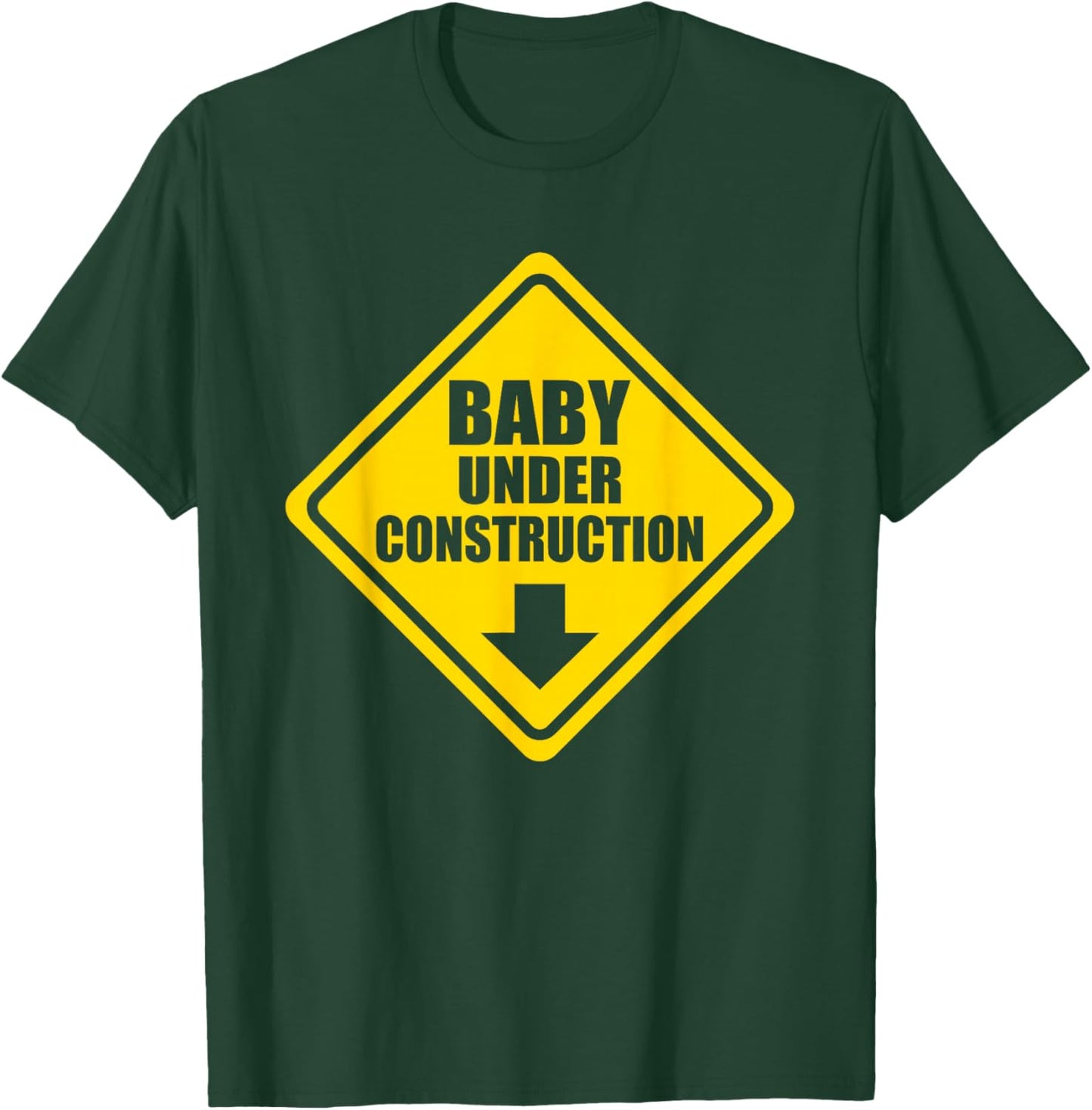 Baby Under Construction Sign | Expecting Baby Pregnant Mom T-Shirt - T-Shirt | Forest