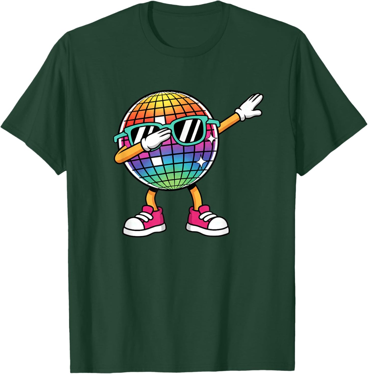 Dabbing Disco Ball Kids 80S 90S Dance T-Shirt - T-Shirt | Forest