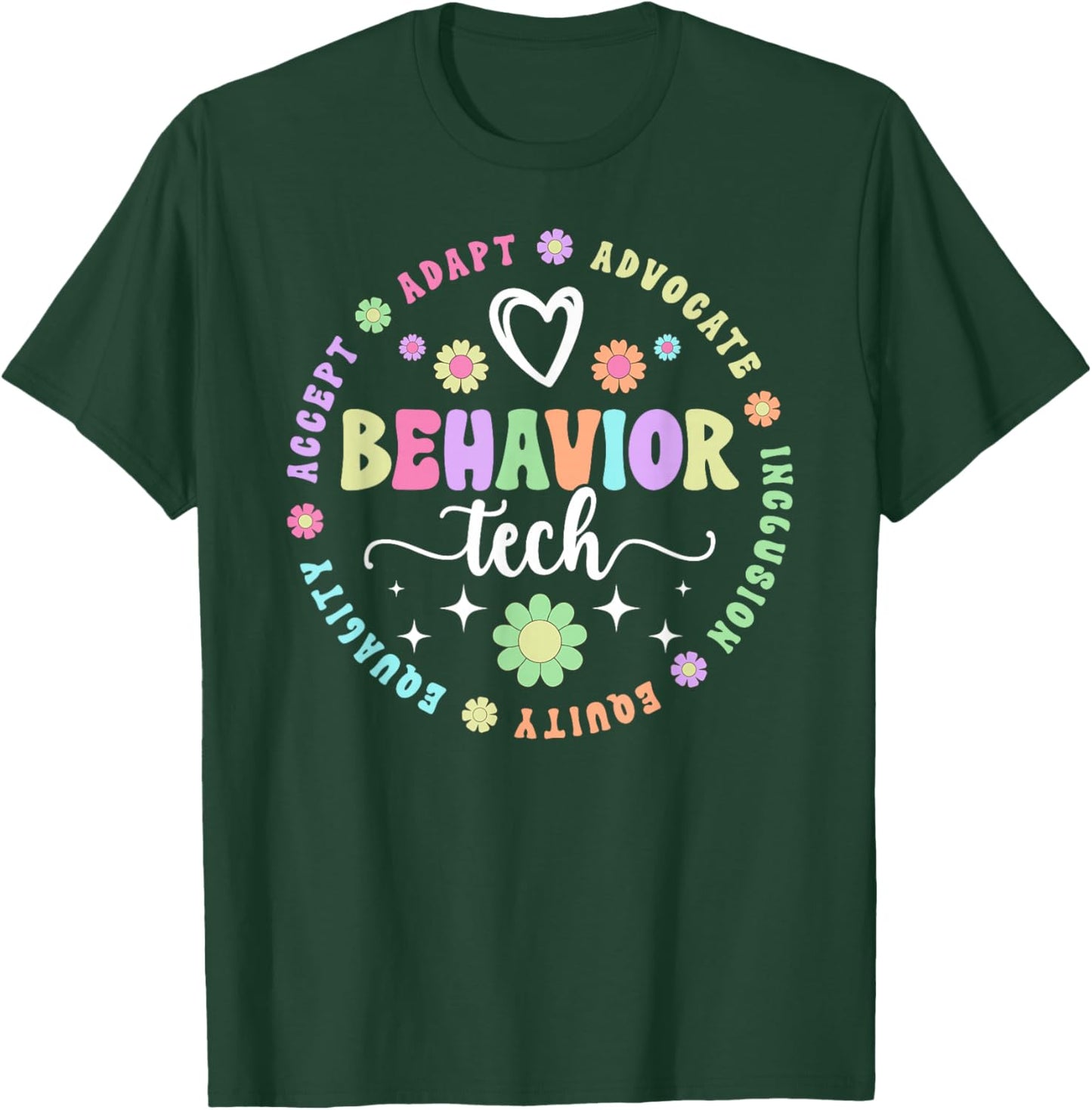 Behavior Tech Appreciation Circle Behavioral Technician T-Shirt - T-Shirt | Forest