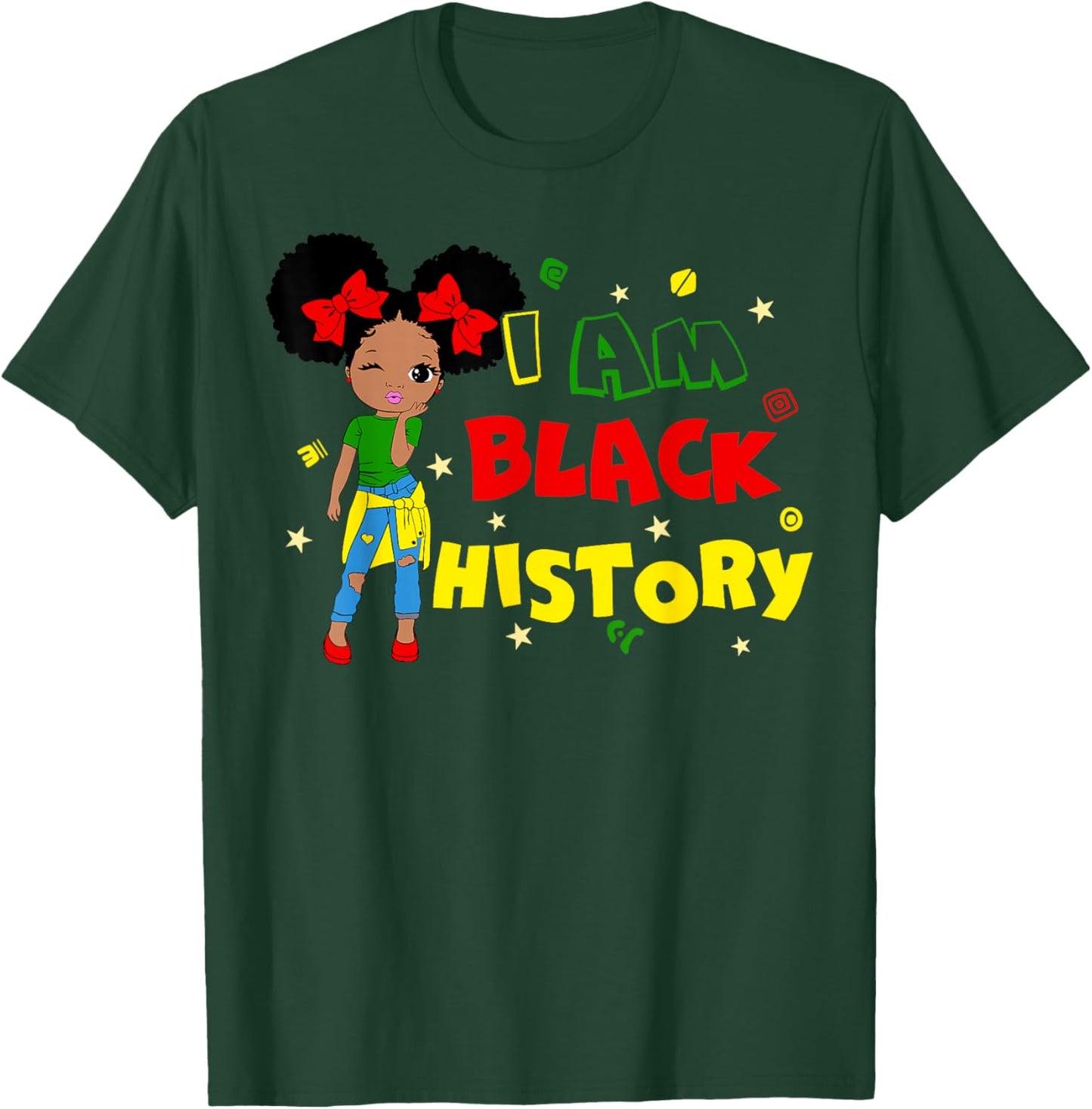 Little Girl I Am Black History Month African Kid Toddler T-Shirt - T-Shirt | Forest
