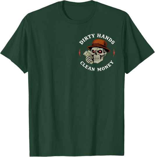 Mechanic Dirty Hands Clean Car Money Automotive 2 Sided T-Shirt - T-Shirt | Forest