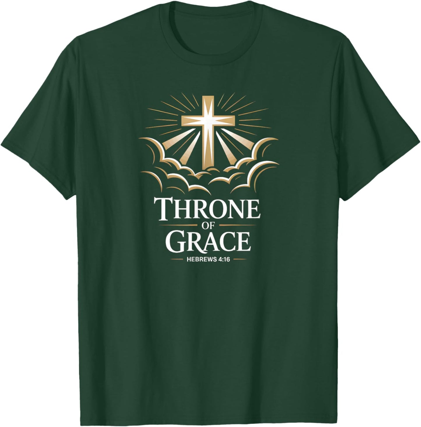 Throne of Grace Hebrews 4:16 Cross T-Shirt - T-Shirt | Forest