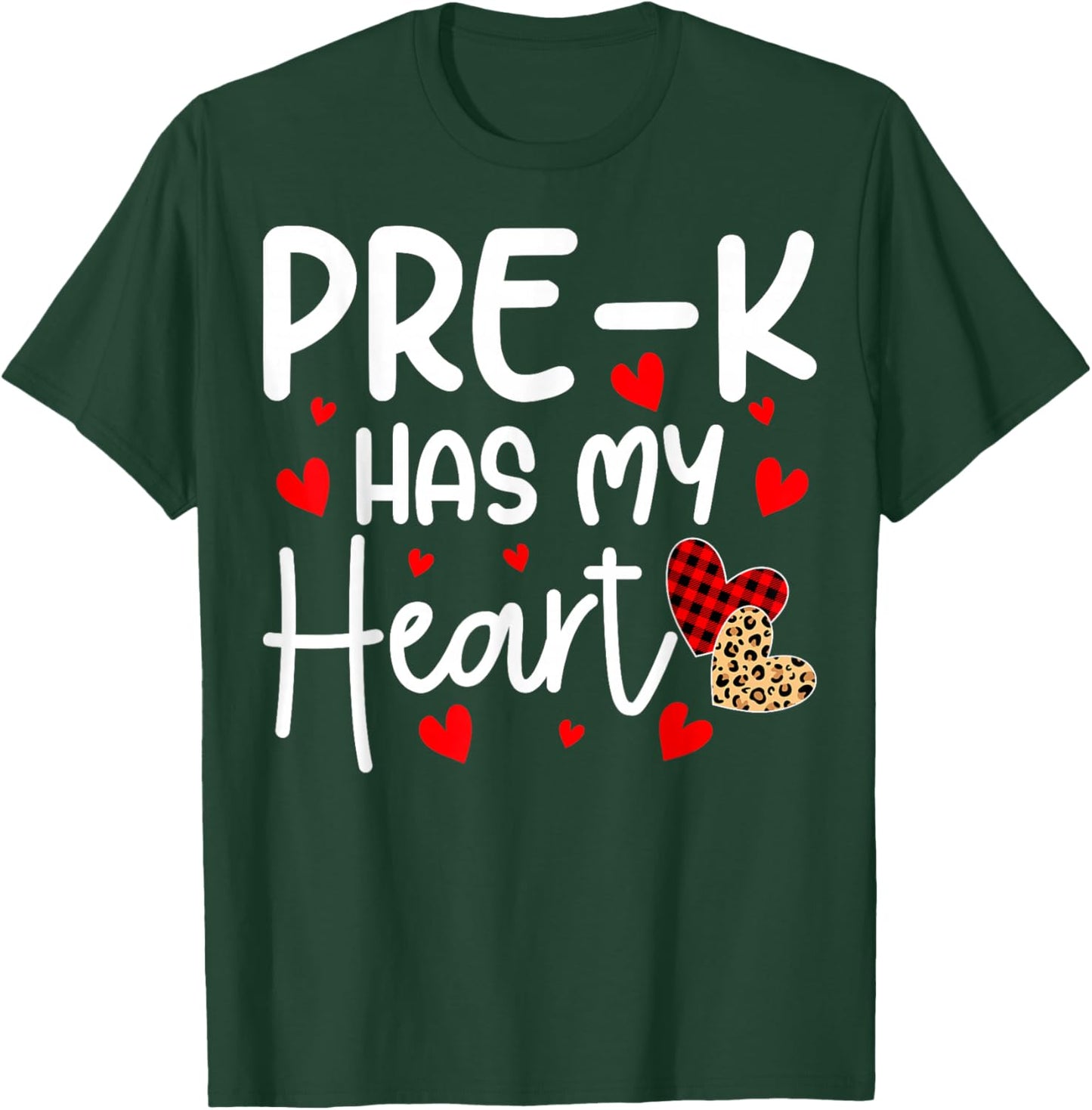 Pre-k Has My Heart Funny Valentine's Day Students Teacher T-Shirt - T-Shirt | Forest