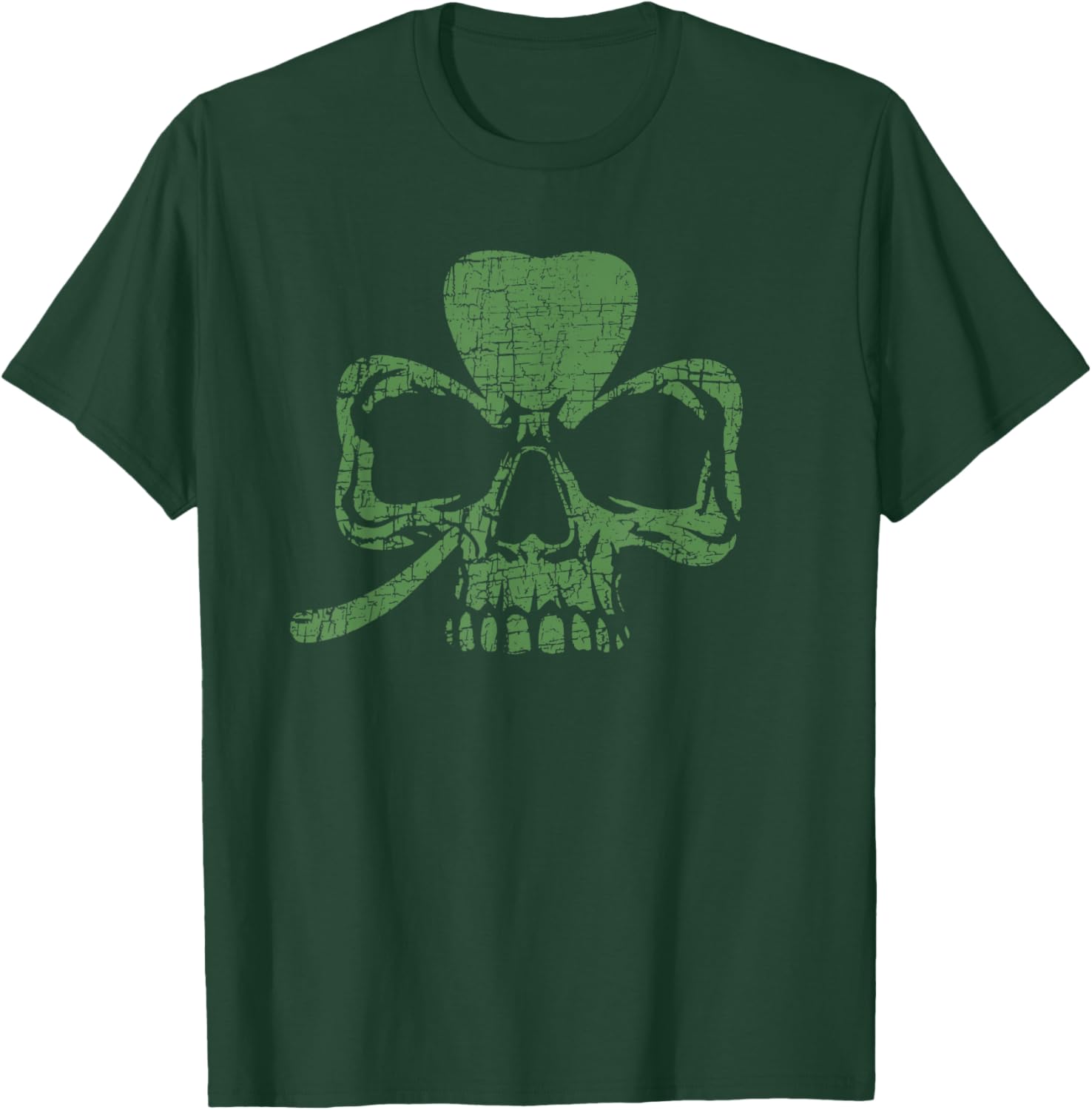 Shamrock and Skull St Patrick's Skeleton Clovers Bold Rock T-Shirt - T-Shirt | Forest