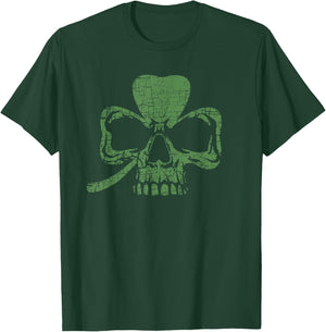 Shamrock and Skull St Patrick's Skeleton Clovers Bold Rock T-Shirt - T-Shirt | Forest